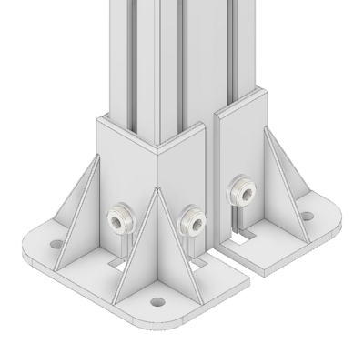 33-4590-1 MODULAR SOLUTIONS FOOT 45MM X 90MM (4)SIDED FOOT W/11MM FLOOR ANCHOR HOLES